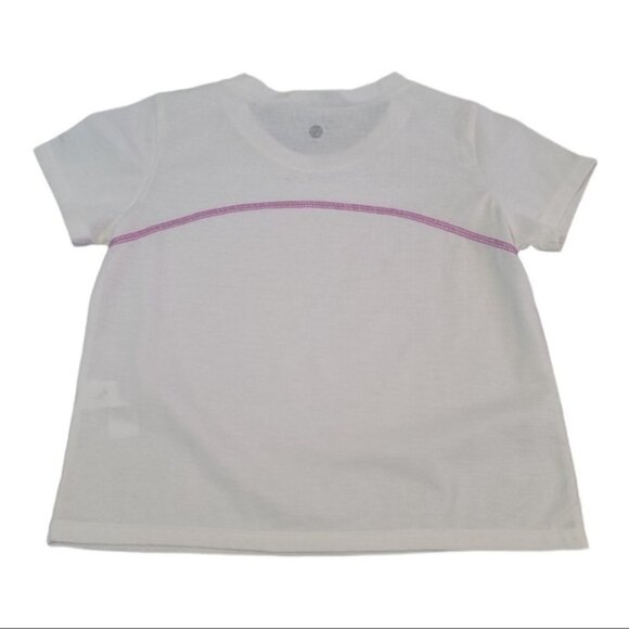 Z By Zella Girls White T-Shirt With Purple stitching on the back Size M - Picture 2 of 4